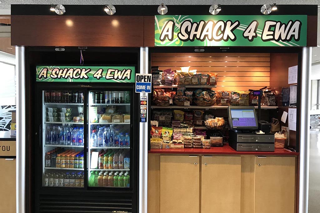 Small duty free shop at the brand new Terminal 1 at the King