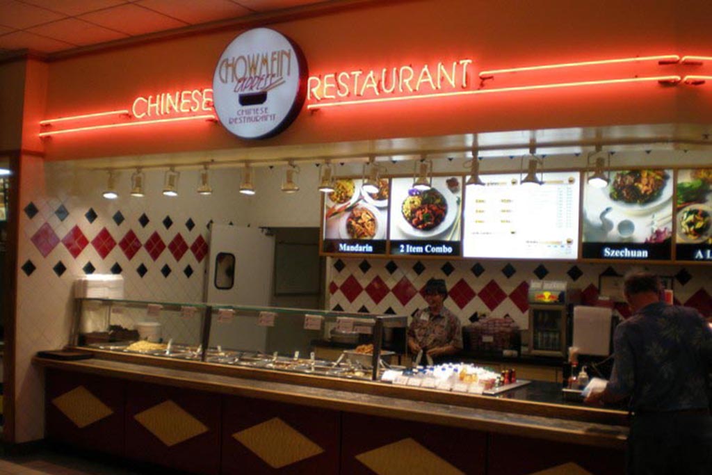 Chow Mein Express High quality Chinese dishes in a quick service atmosphere.  Open daily: 5:00 a.m.- 9 p.m.