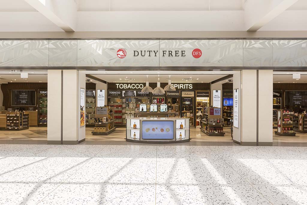 DFS Duty Free Liquor and tobacco.  Open daily 5:30 am – 11:30 pm