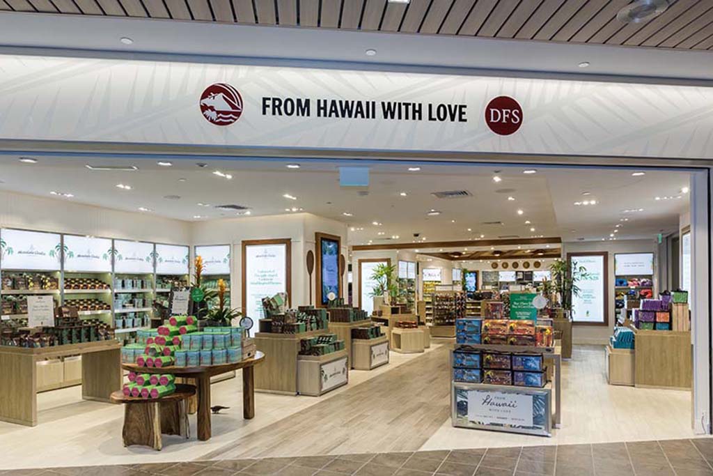 DFS FROM HAWAII WITH LOVE Hawaii products and gift shop.  Open daily 6:30 am – 10:30 pm