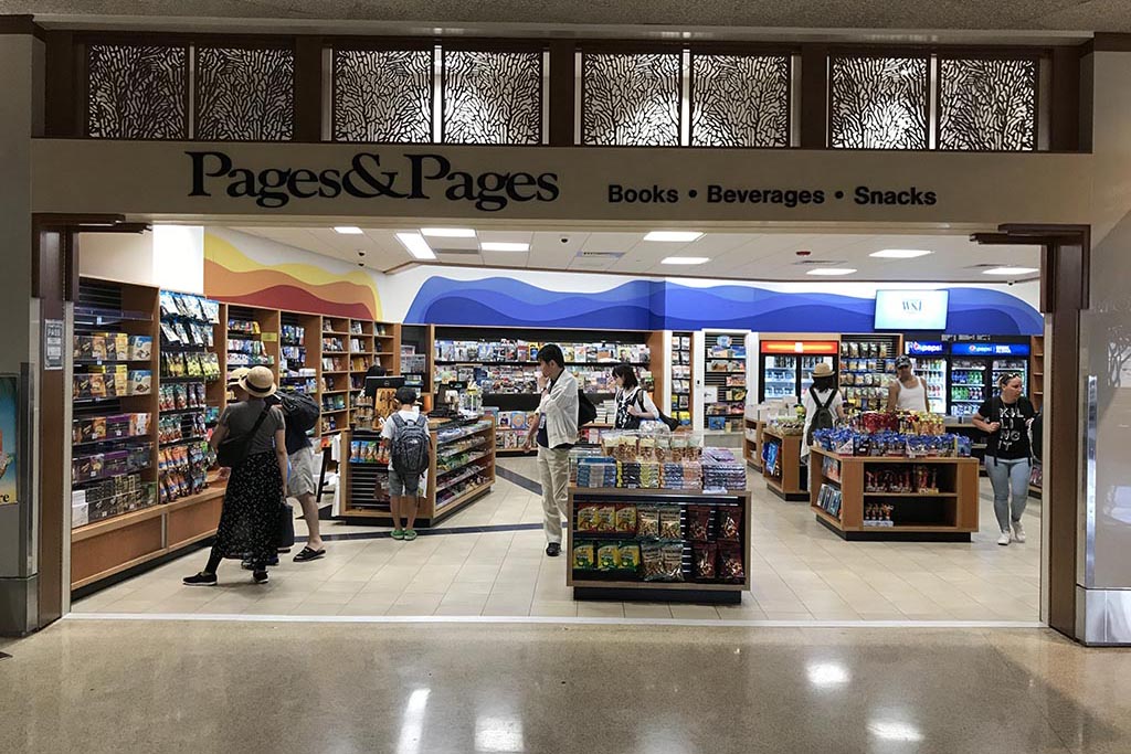 Pages & Pages Books, drinks, snacks, and sandwiches.  Open daily 6:00 a.m. – 11:00 p.m.