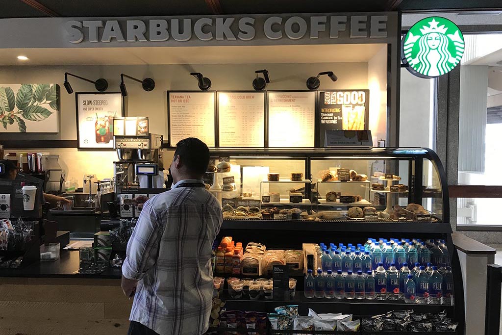 Starbucks Coffee More Than Coffee. Starbucks also offers a selection of premium teas, fine pastries and other delectable treats to please the taste buds.  Open daily 5:00 a.m. – 8:30 p.m.